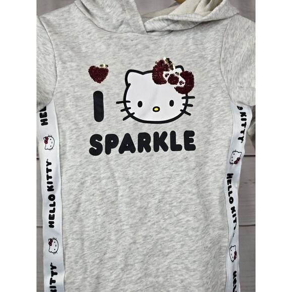 Hello Kitty Garanimals 365 Kids Size 5 Available Sequin Gray Hoodie Tunic #B1 - Picture 2 of 7